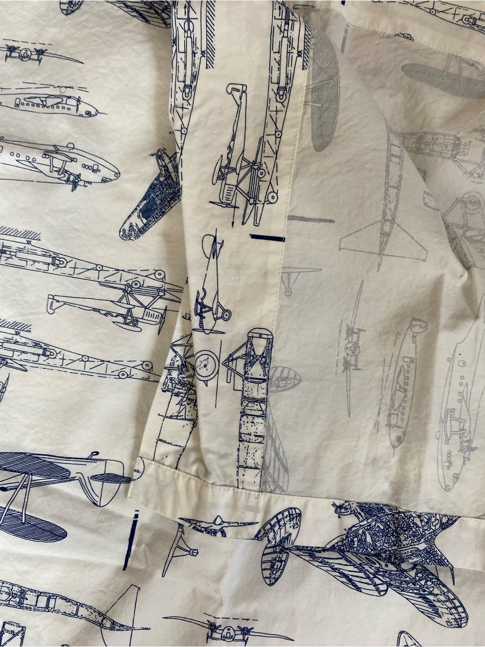 Restoration Hardware Baby And Child Vintage Airplane Blueprint Crib Sheet Set - Picture 14 of 16